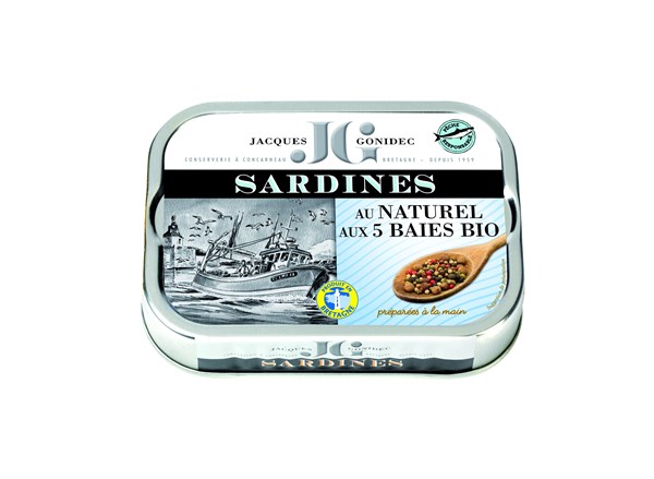 JGSN5B6B Sardines au naturel 5 baies bio