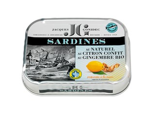 JGSNCG6B Sardines au naturel citron gingembre bio