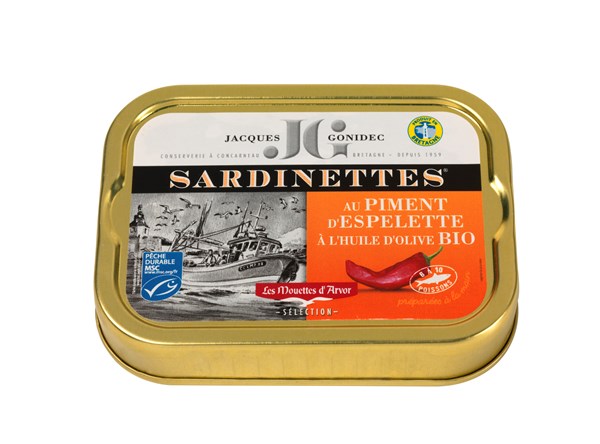 Sardinette au piment d'espelette a l'huile d'olive bio