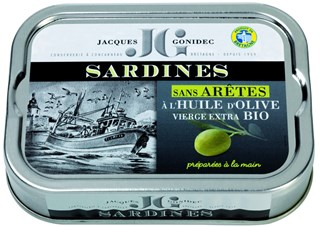 JGSSA6B Sardines Sans Arêtes Huile Olive Bio JG